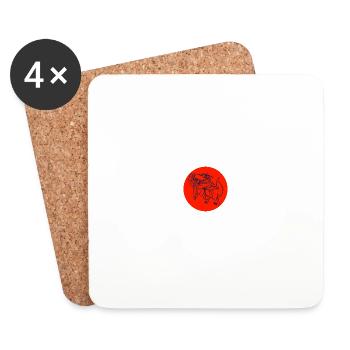 T Rex - Coasters (set of 4) - white - Front