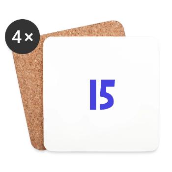 15. 15 ANS. 15e ANNIVERSAIRE. ANNIVERSAIRE 15 ANS. - Dessous de verre (lot de 4) - blanc - Devant