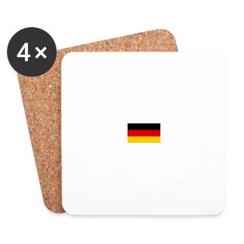 Deutschland Flagge - Untersetzer (4er-Set) - Weiß - Vorne
