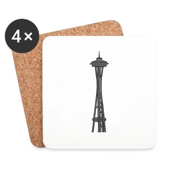 Space Needle in Seattle 2 - Coasters (set of 4) - white - Front