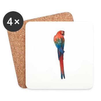 Parrot painting - Coasters (set of 4) - white - Front