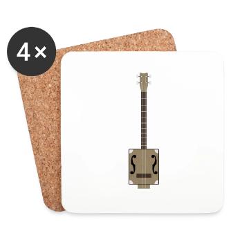 Zigarrenkisten-Gitarre - Untersetzer (4er-Set) - Weiß - Vorne
