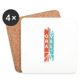 Cool design gravel bike for cyclists - Coasters (set of 4) - white - Front
