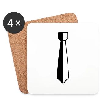 Cravate - Dessous de verre (lot de 4) - blanc - Devant