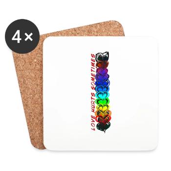 Love Hurts sometimes - Coasters (set of 4) - white - Front