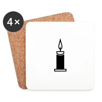 Bougie - Dessous de verre (lot de 4) - blanc - Devant