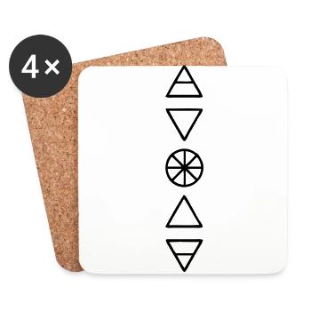 Alchemy Symbols Nature - Untersetzer (4er-Set) - Weiß - Vorne