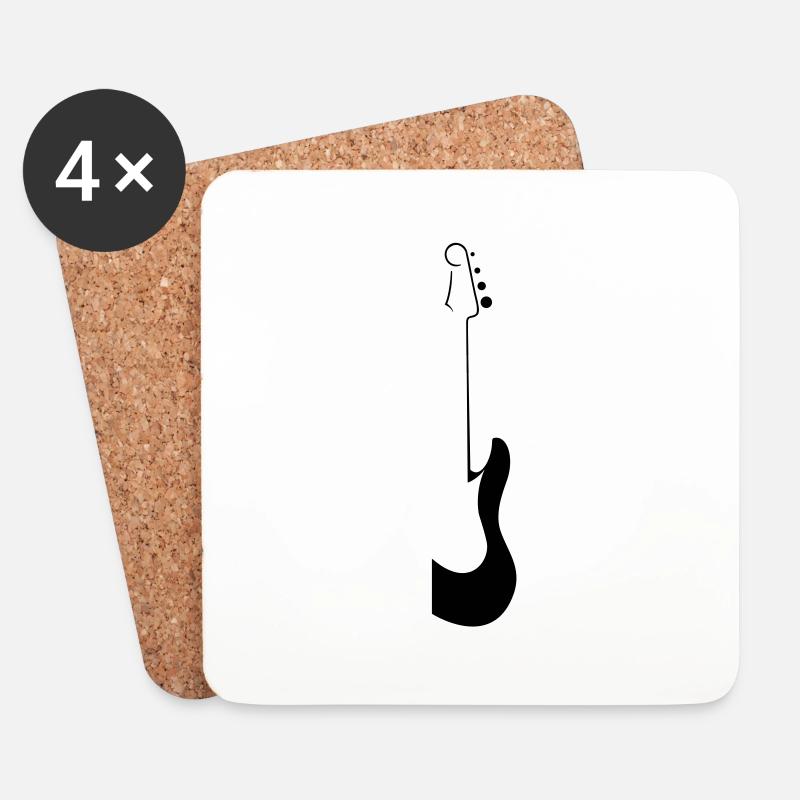 Gitarre - Untersetzer (4er-Set) - Weiß