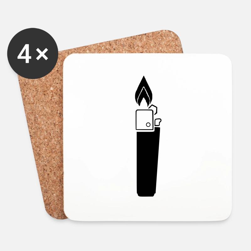 Lighter (disambiguation) - Coasters (set of 4) - white