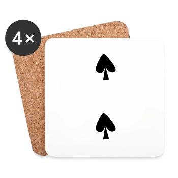 Deux de piques vectorielles - Dessous de verre (lot de 4) - blanc - Devant