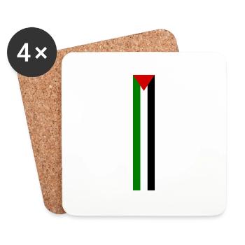 Free palestine - Dessous de verre (lot de 4) - blanc - Devant