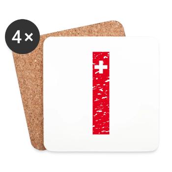 Ich liebe Schweiz Outfit Design T-Shirt - Untersetzer (4er-Set) - Weiß - Vorne