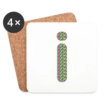 Buntes Herz i Design – Einzigartig & Stylisch! - Untersetzer (4er-Set) - Weiß - Vorne
