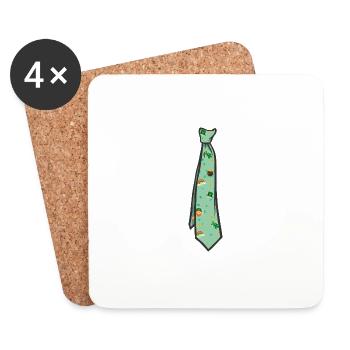 Boys Girls St. Patrick Day Tee Neck Tie Shirt - Coasters (set of 4) - white - Front
