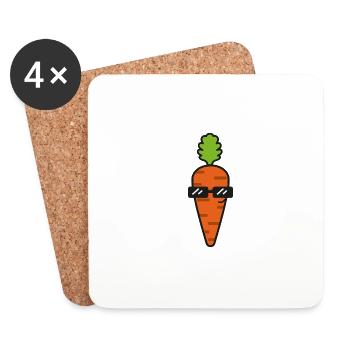 Carrot Carrot Healthy Vegetables - Coasters (set of 4) - white - Front