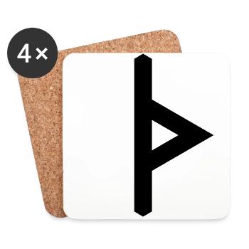Rune: Thurisaz ᚦ (th), Quantum Runes Futhark 0 © - Untersetzer (4er-Set) - Weiß - Vorne