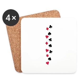 poker_symbole_f2 - Untersetzer (4er-Set) - Weiß - Vorne