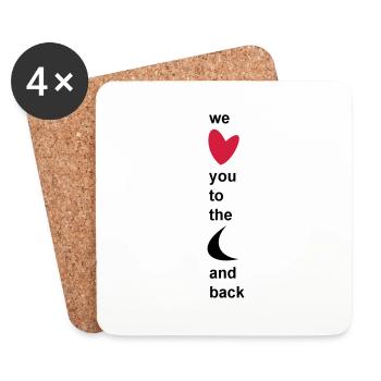 we love you to the moon and back - Untersetzer (4er-Set) - Weiß - Vorne