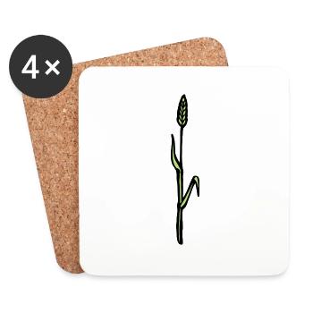 Weizen Korn Ackerbau lustige Geschenkidee Bäuerin - Untersetzer (4er-Set) - Weiß - Vorne