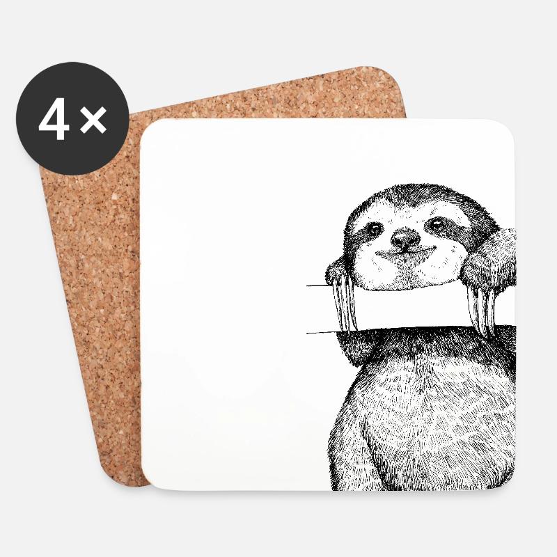 Chill Sloth "Dude" - Coasters (set of 4) - white