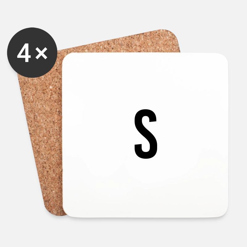 Buchstabe S Name Geschenk Geschenk idee Weihnachts - Untersetzer (4er-Set) - Weiß
