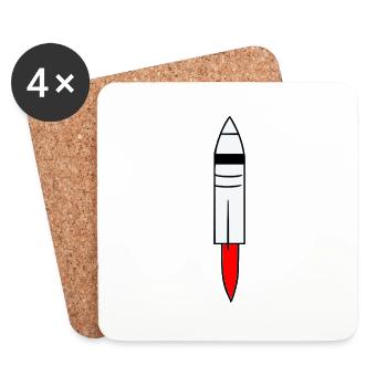 Spacecraft Rocket Space Space Flight Vector - Coasters (set of 4) - white - Front