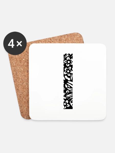 Buchstabe I - Untersetzer (4er-Set) - Weiß