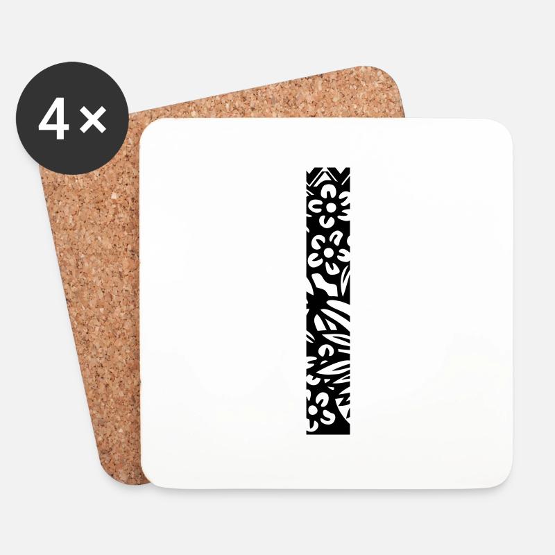 Buchstabe I - Untersetzer (4er-Set) - Weiß
