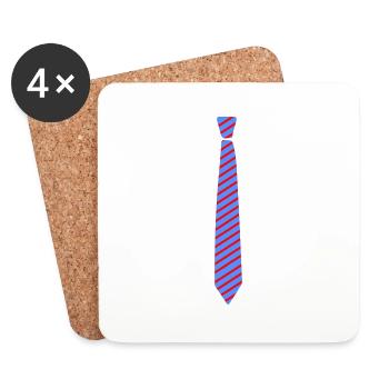 cravate 2 - Dessous de verre (lot de 4) - blanc - Devant