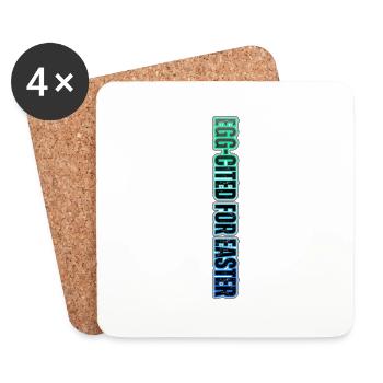 OEUF-CITÉ POUR PÂQUES – humour de Pâques au néon - Dessous de verre (lot de 4) - blanc - Devant