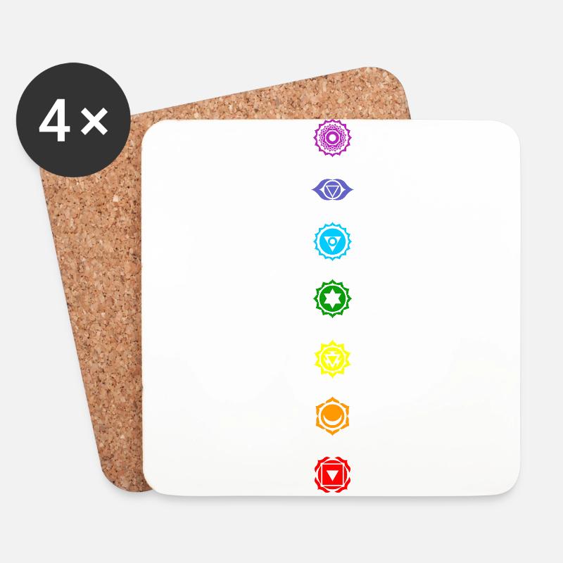 Chakra - Untersetzer (4er-Set) - Weiß