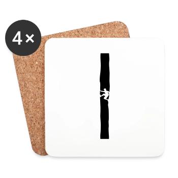 Climber in the fireplace - Coasters (set of 4) - white - Front