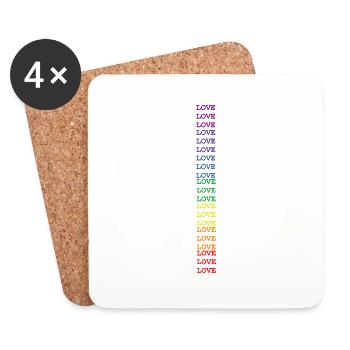 thumbnail Love vertical - Coasters (set of 4) - white - Front