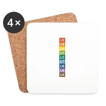 U-Bahn Regenbogen Berlin - Untersetzer (4er-Set) - Weiß - Vorne