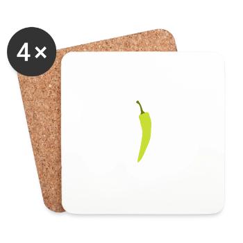 Piments au Chili cadeau cadeau - Dessous de verre (lot de 4) - blanc - Devant