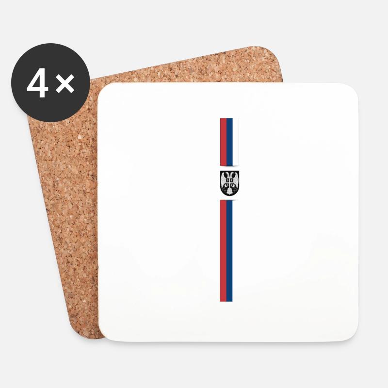 Srbija Flag III - Eagle - Untersetzer (4er-Set) - Weiß