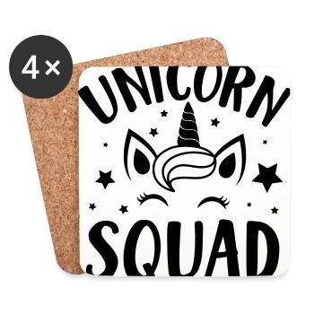 T-shirt Unicorn Squad stars gift humor - Dessous de verre (lot de 4) - blanc - Devant