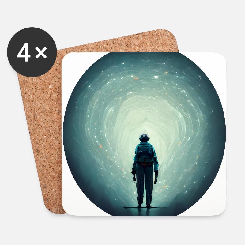 Astronaut im All - Untersetzer (4er-Set) - Weiß