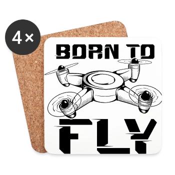 Drone - Born to fly - Coasters (set of 4) - white - Front
