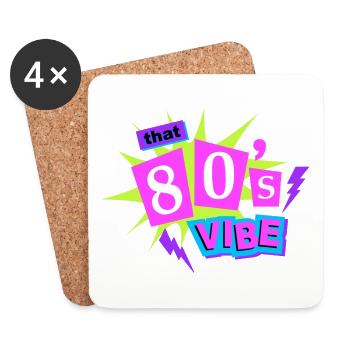 80er Vibe Retro Neonreklame - Untersetzer (4er-Set) - Weiß - Vorne