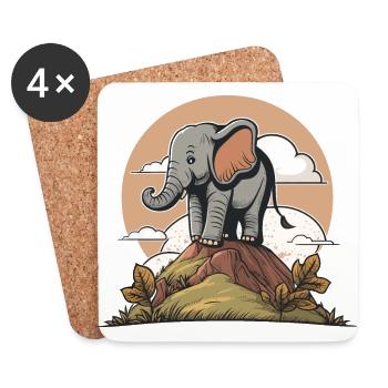 The Elephantine King - Coasters (set of 4) - white - Front