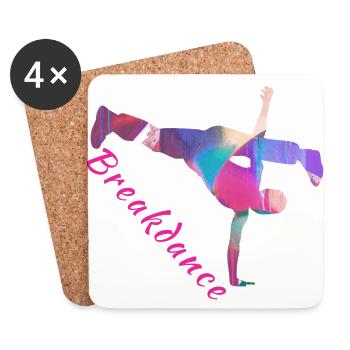 Dancing, Dancer, Breakdance, Gymnastics - Coasters (set of 4) - white - Front