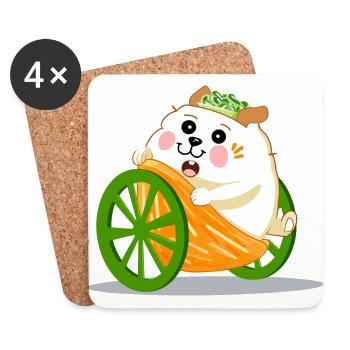 Neugieriges Erdmännchen - Untersetzer (4er-Set) - Weiß - Vorne
