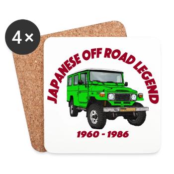 Japanische Offroad Legende grün - Untersetzer (4er-Set) - Weiß - Vorne