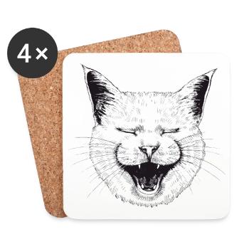 LOL Cat - Untersetzer (4er-Set) - Weiß - Vorne