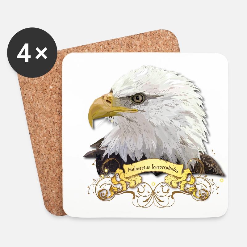 Amerikanischer Pigargo - Untersetzer (4er-Set) - Weiß