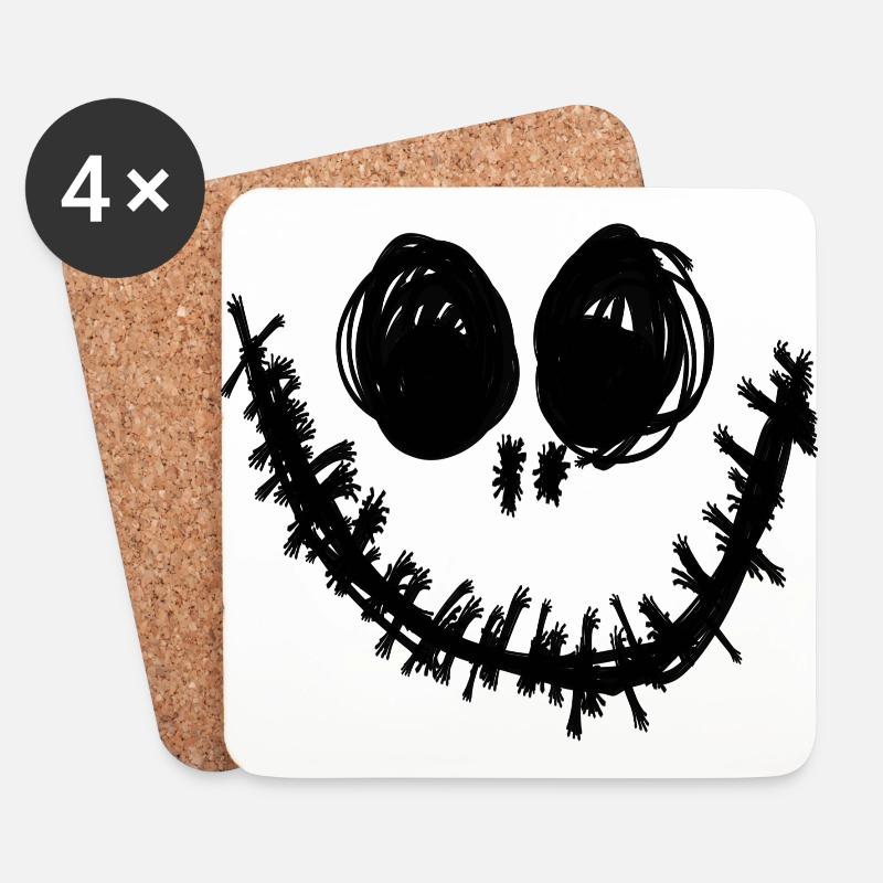 Gesicht,comic,,halloween, Monster - Untersetzer (4er-Set) - Weiß