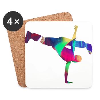 Tanzen, Tänzer, Breakdance, gymnastik - Untersetzer (4er-Set) - Weiß - Vorne