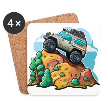 The Off-Road Climber - Coasters (set of 4) - white - Front