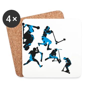 Stuntscooter,Trickscooter,tricks,stunt,e-scooter - Coasters (set of 4) - white - Front